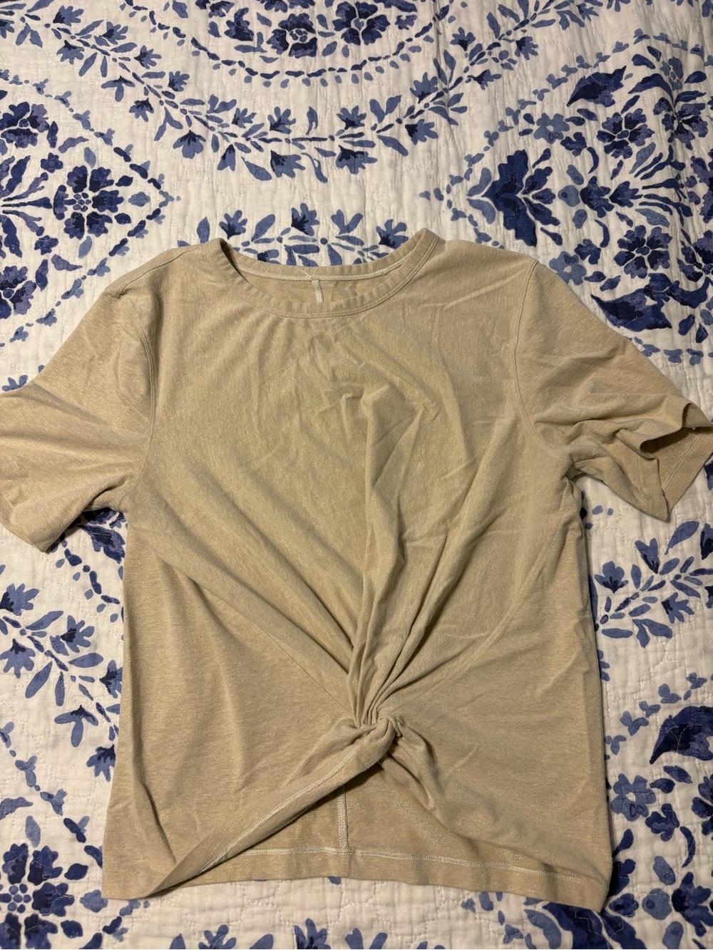 lululemon athletica Short Sleeve Twist-Front Top - Beige